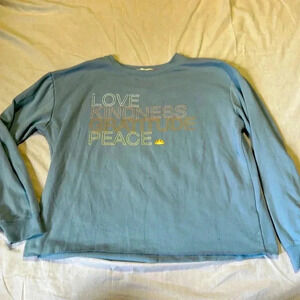 C&C California Blue Crewneck Sweatshirt Small Raw Hem